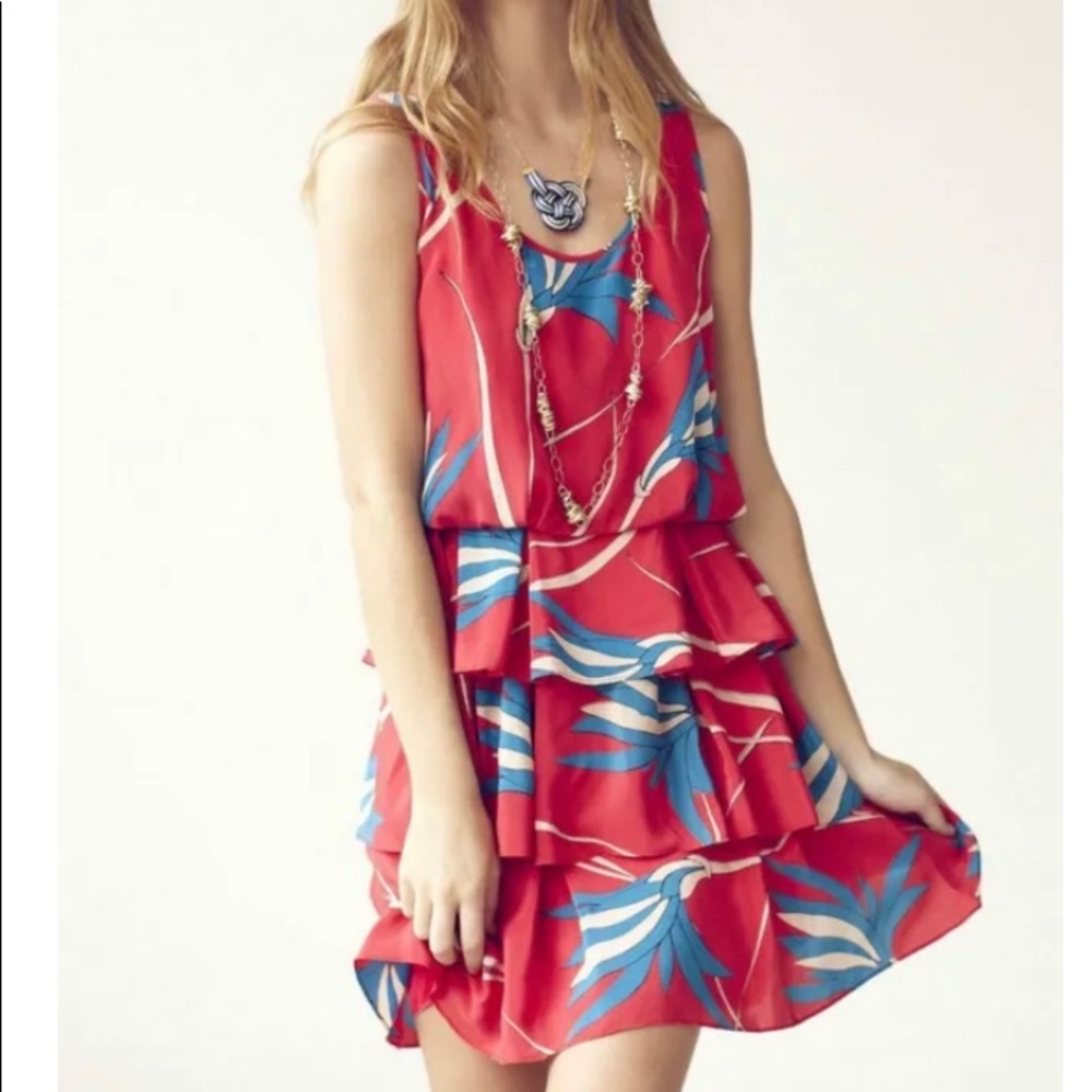 Sariah for Anthropologie silk tier dress size 10